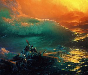Preview wallpaper ninth wave, aivazovsky, oil, canvas, storm, waves