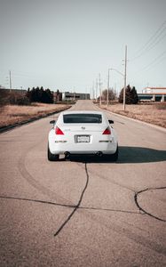 Preview wallpaper nissan 350z, nissan, sports car, rear view, white