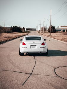 Preview wallpaper nissan 350z, nissan, sports car, rear view, white