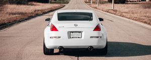 Preview wallpaper nissan 350z, nissan, sports car, rear view, white