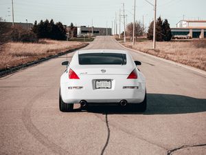 Preview wallpaper nissan 350z, nissan, sports car, rear view, white