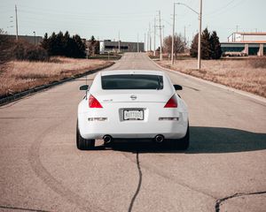 Preview wallpaper nissan 350z, nissan, sports car, rear view, white