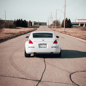 Preview wallpaper nissan 350z, nissan, sports car, rear view, white