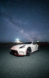 Preview wallpaper nissan 350z, nissan, sports car, car, starry sky