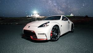 Preview wallpaper nissan 350z, nissan, sports car, car, starry sky