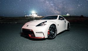 Preview wallpaper nissan 350z, nissan, sports car, car, starry sky