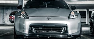 Preview wallpaper nissan 350z, nissan, sports car, car, front view, gray