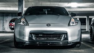 Preview wallpaper nissan 350z, nissan, sports car, car, front view, gray