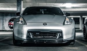 Preview wallpaper nissan 350z, nissan, sports car, car, front view, gray