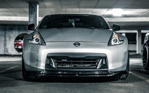 Preview wallpaper nissan 350z, nissan, sports car, car, front view, gray