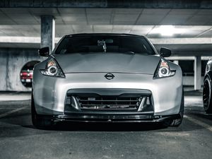 Preview wallpaper nissan 350z, nissan, sports car, car, front view, gray