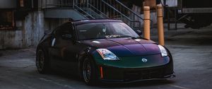 Preview wallpaper nissan 350z, nissan, sports car, car, side view, black