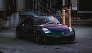 Preview wallpaper nissan 350z, nissan, sports car, car, side view, black