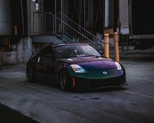 Preview wallpaper nissan 350z, nissan, sports car, car, side view, black