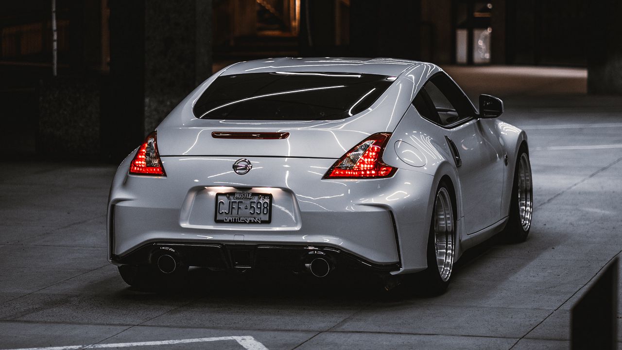 Wallpaper nissan 350z, nissan, sportscar, car, rear view, gray