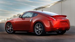 Preview wallpaper nissan, 350z, red, side view