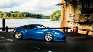 Preview wallpaper nissan, 370z, blue, side view