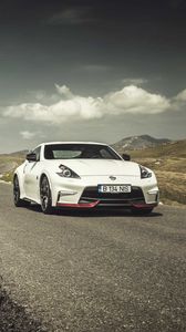 Preview wallpaper nissan, 370z, hills, road, side view