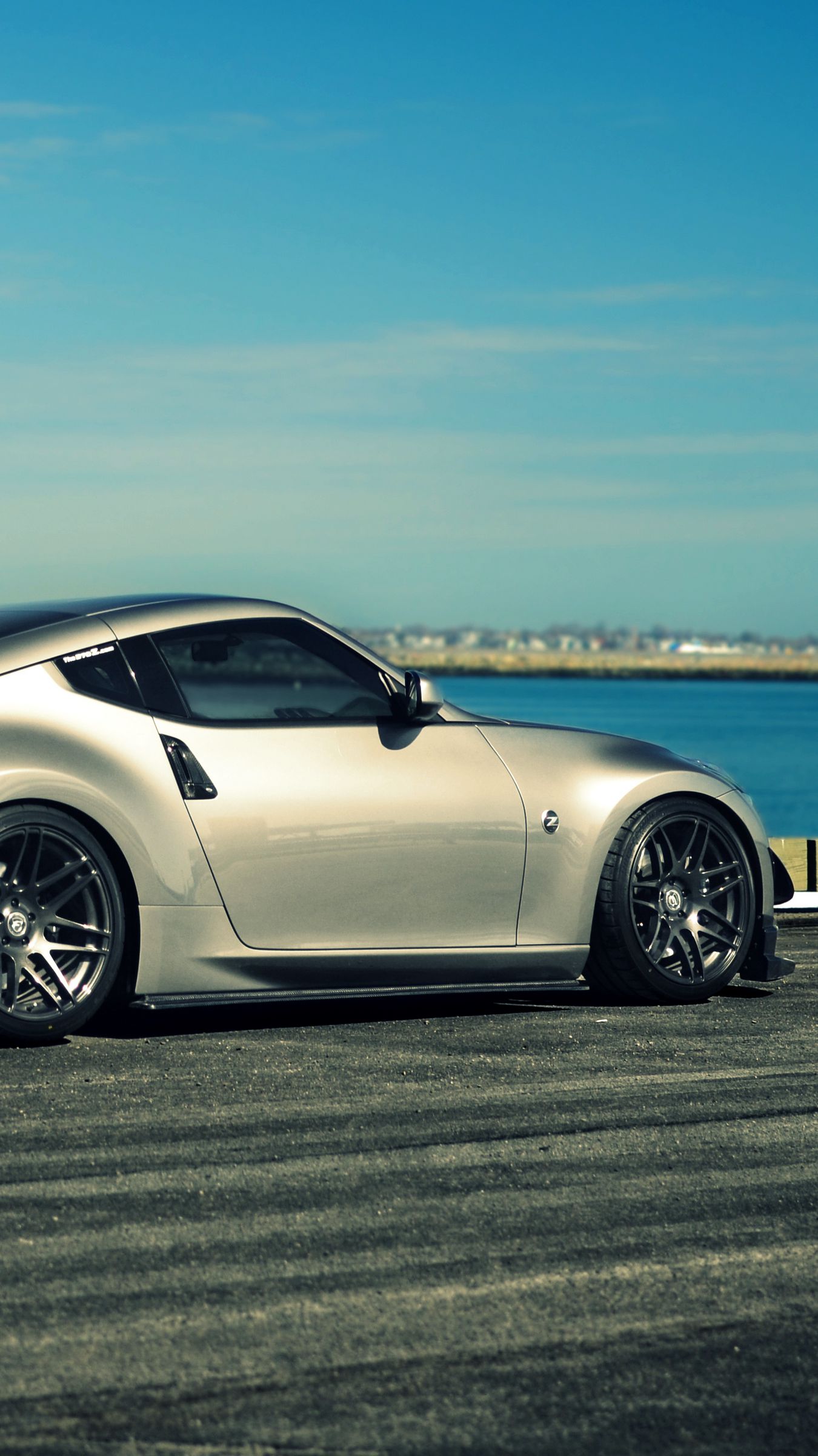 Nissan 370Z white car night city 640x1136 iPhone 55S5CSE wallpaper  background picture image
