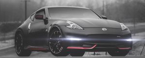 Preview wallpaper nissan 370z, nissan, car, black, fog