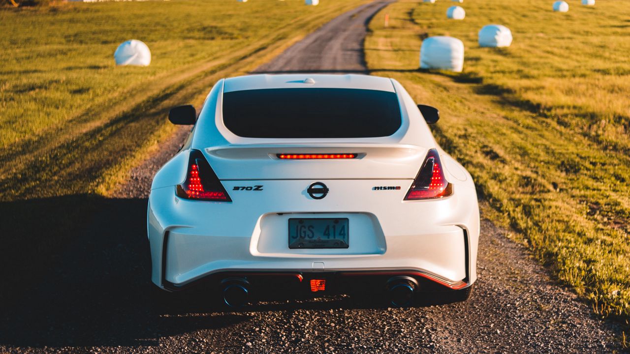 Wallpaper nissan 370z, nissan, car, sports car, rear view, road