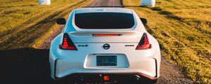 Preview wallpaper nissan 370z, nissan, car, sports car, rear view, road