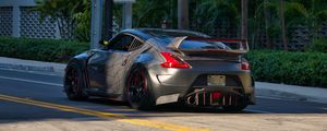 Preview wallpaper nissan 370z, nissan, car, gray, tuning, road