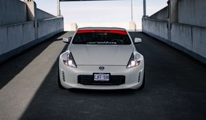 Preview wallpaper nissan 370z, nissan, car, white, road