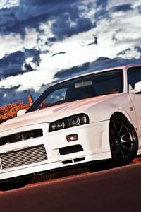 Preview wallpaper nissan, auto, car, cars, machinery, white
