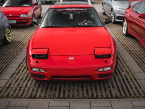 Preview wallpaper nissan, car, front view, red