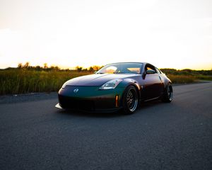 Preview wallpaper nissan, car, sports car, road