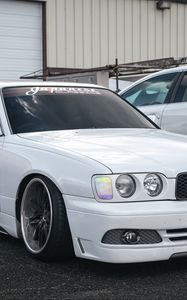 Preview wallpaper nissan cedric, nissan, car, white, tuning