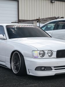 Preview wallpaper nissan cedric, nissan, car, white, tuning