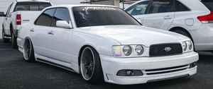 Preview wallpaper nissan cedric, nissan, car, white, tuning