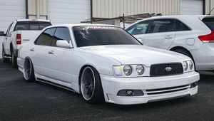 Preview wallpaper nissan cedric, nissan, car, white, tuning