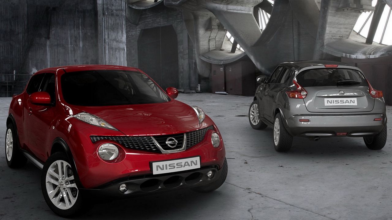 Wallpaper nissan, gray, red, auto