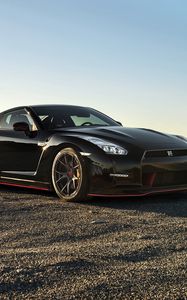 Preview wallpaper nissan, gt-r, black, side view