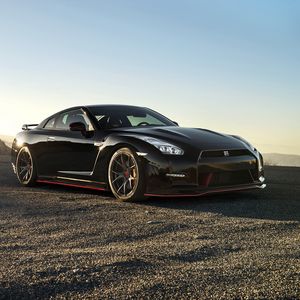 Preview wallpaper nissan, gt-r, black, side view