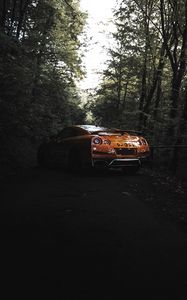 Preview wallpaper nissan gt-r, nissan, car, sports car, brown, side view