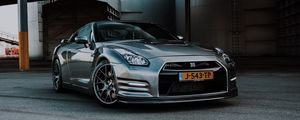 Preview wallpaper nissan gt-r, nissan, car, silver, road