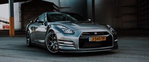 Preview wallpaper nissan gt-r, nissan, car, silver, road