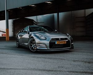 Preview wallpaper nissan gt-r, nissan, car, silver, road