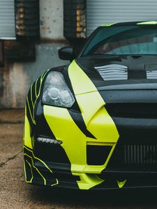 Preview wallpaper nissan gt-r, nissan, car, green, black