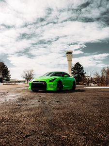 Preview wallpaper nissan gt-r, nissan, car, sports car, green