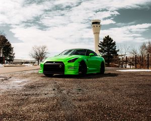 Preview wallpaper nissan gt-r, nissan, car, sports car, green