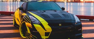 Preview wallpaper nissan gtr, nissan, sports car, car, lights