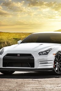 Preview wallpaper nissan gt-r, nissan, white, auto