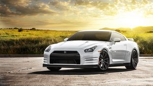 Preview wallpaper nissan gt-r, nissan, white, auto