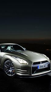Preview wallpaper nissan, gt-r, side view, night