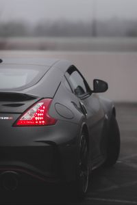 Preview wallpaper nissan nismo, car, sports car, gray, rear view